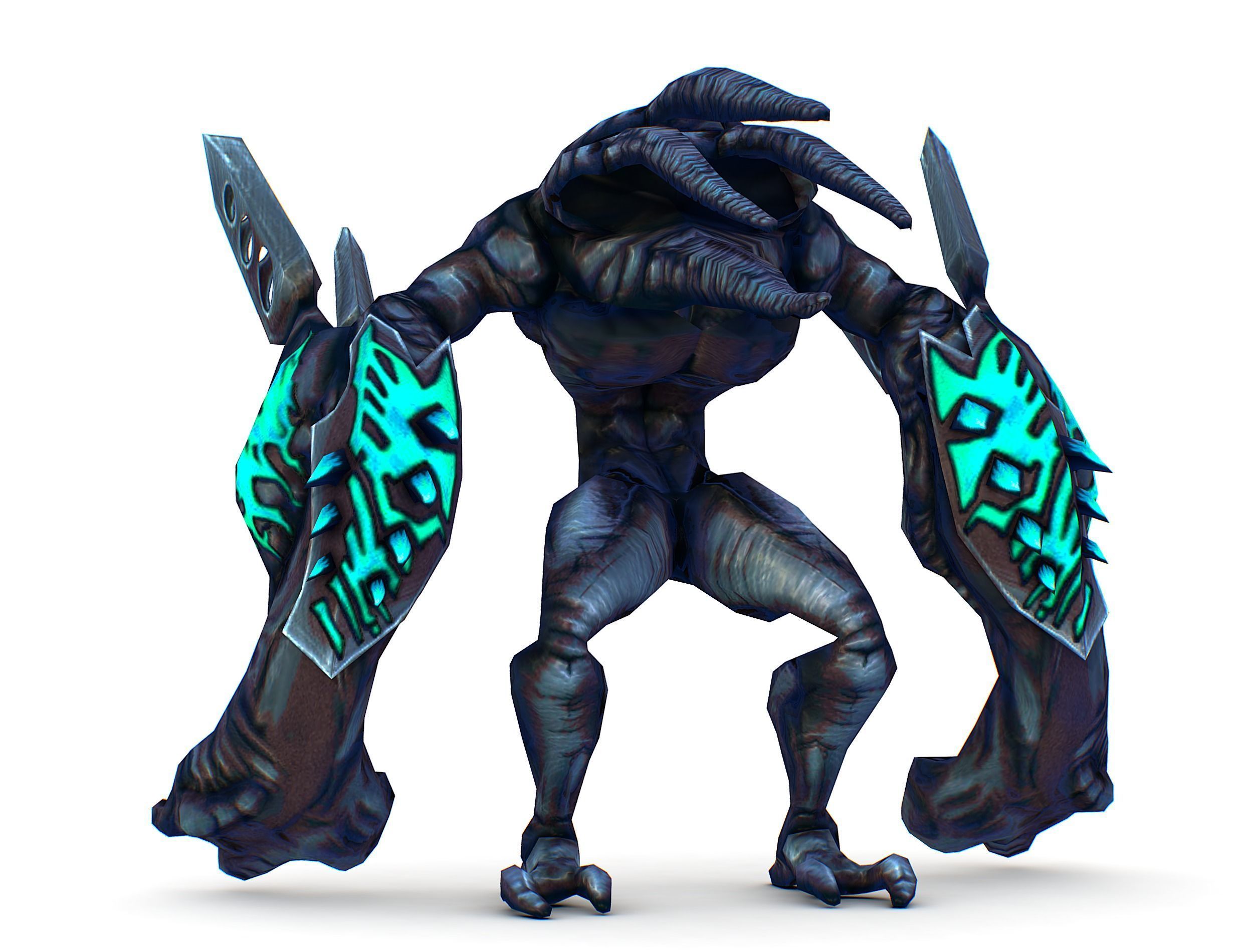 mystical monster with tentacles and big hands Low-poly 3D model_10