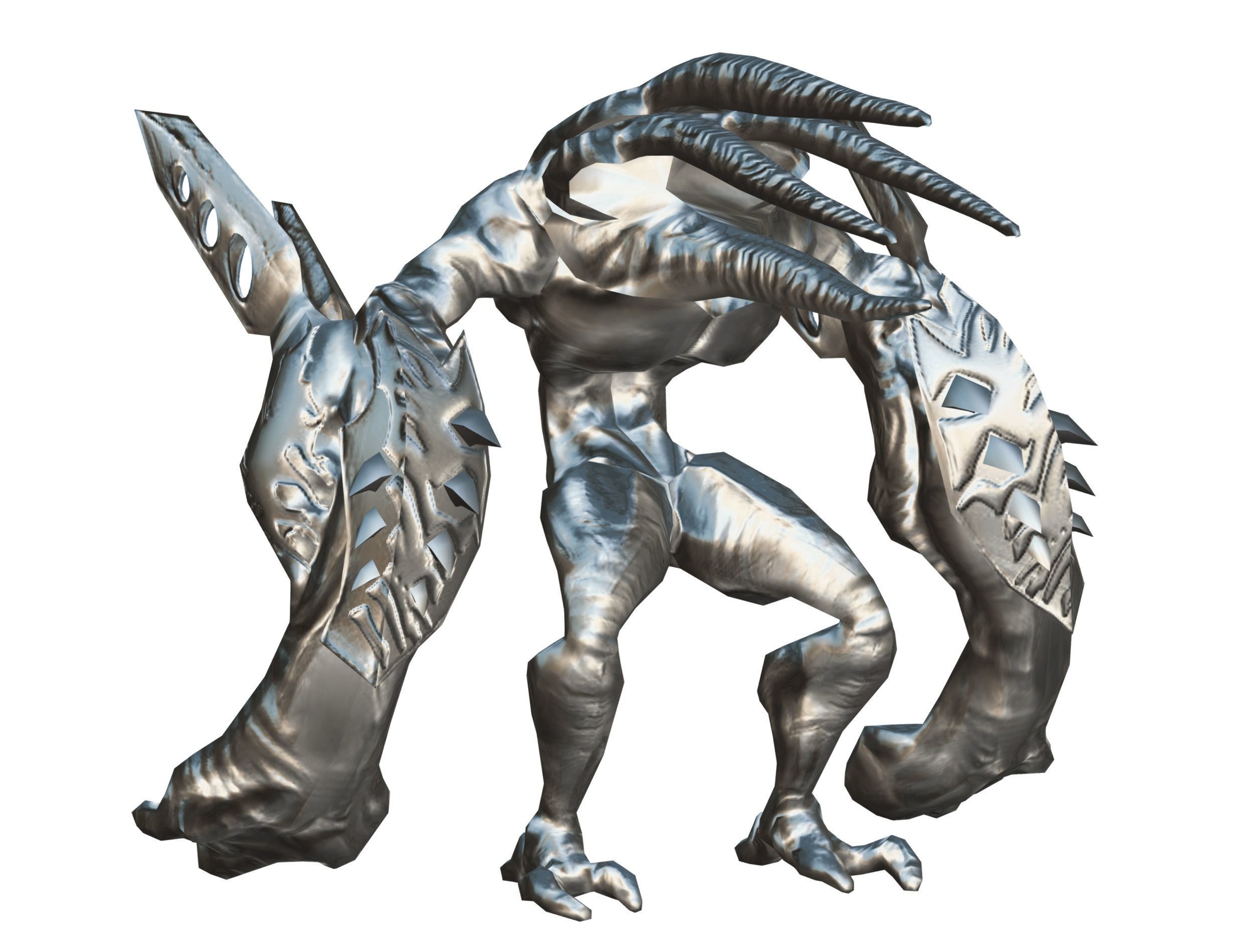 mystical monster with tentacles and big hands Low-poly 3D model_18