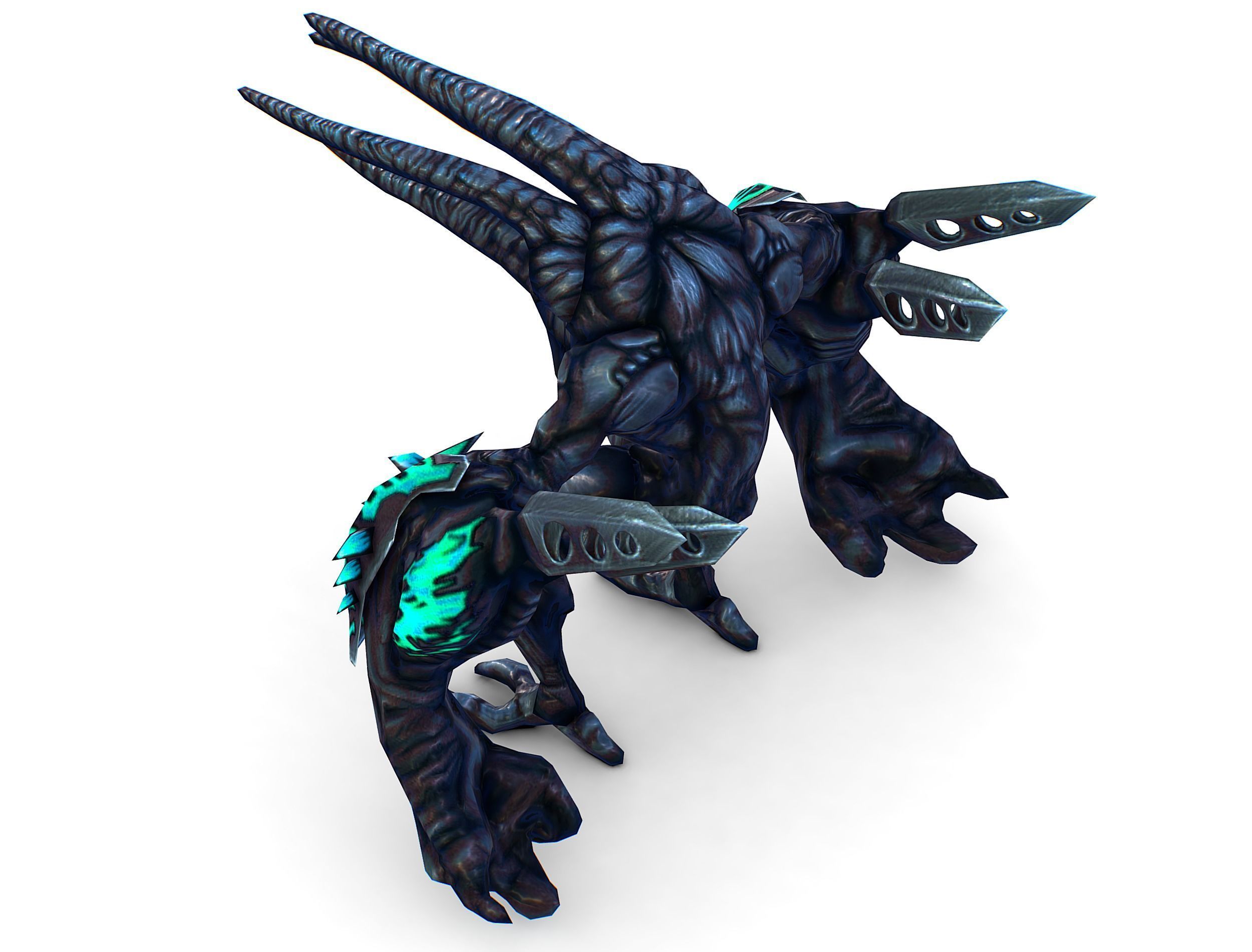 mystical monster with tentacles and big hands Low-poly 3D model_14