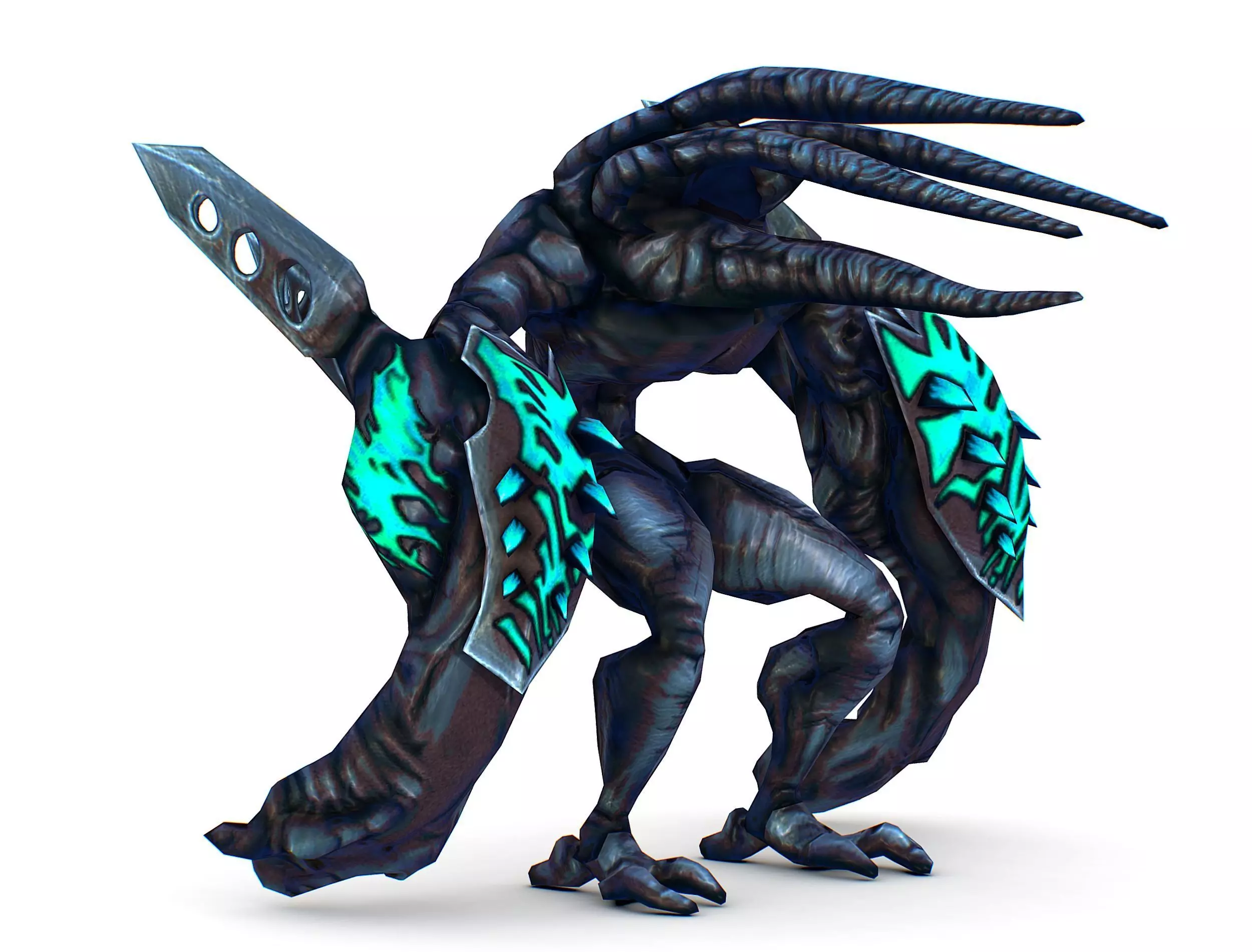 mystical monster with tentacles and big hands Low-poly 3D model_0