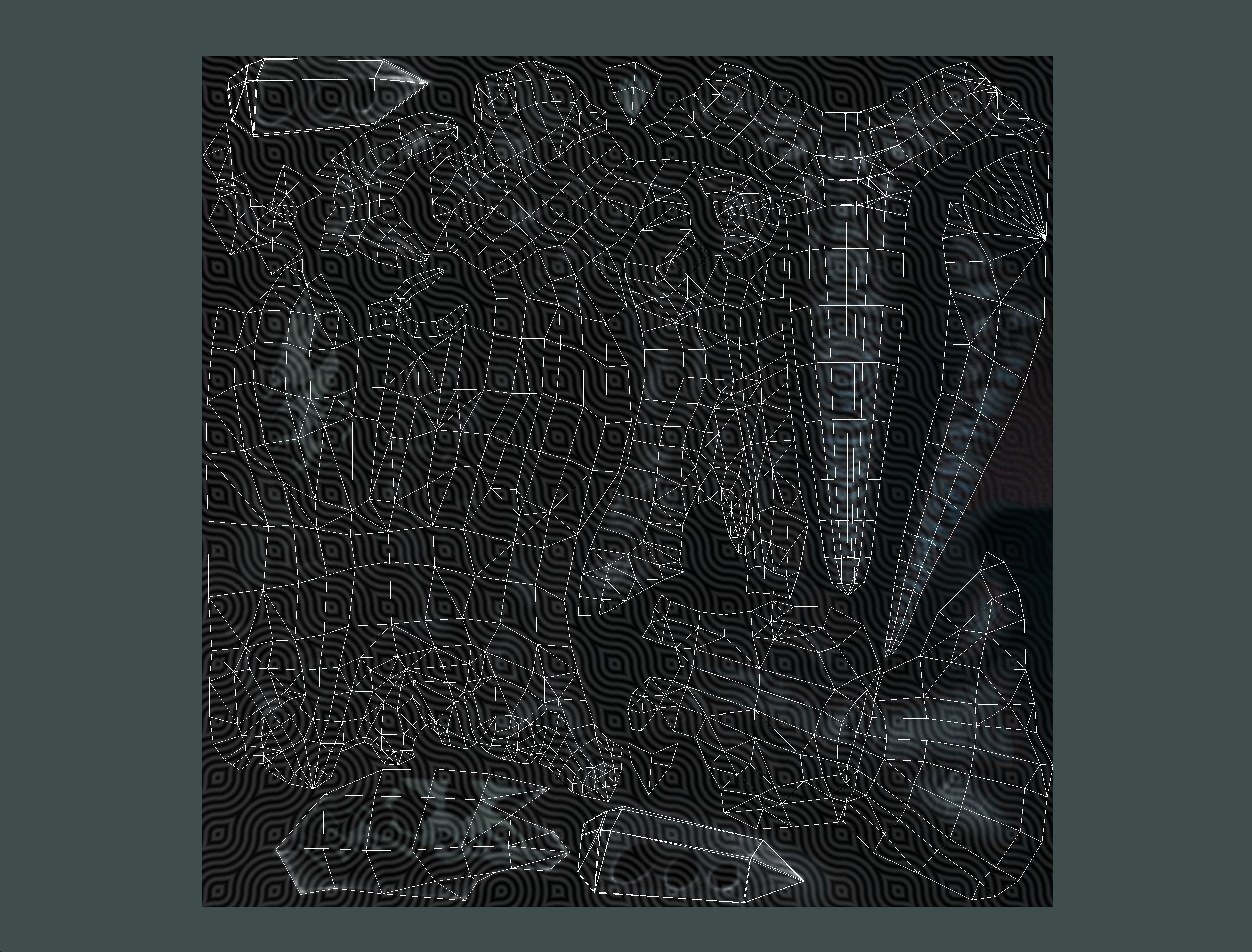 mystical monster with tentacles and big hands Low-poly 3D model_20