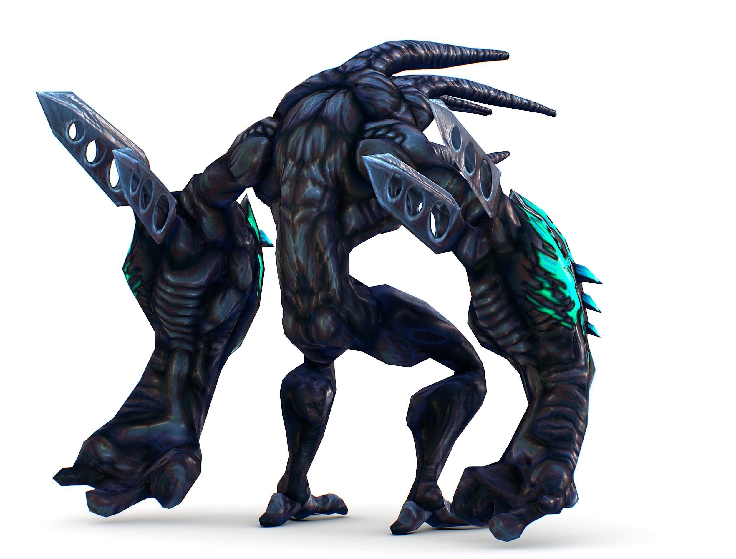 mystical monster with tentacles and big hands Low-poly 3D model_4