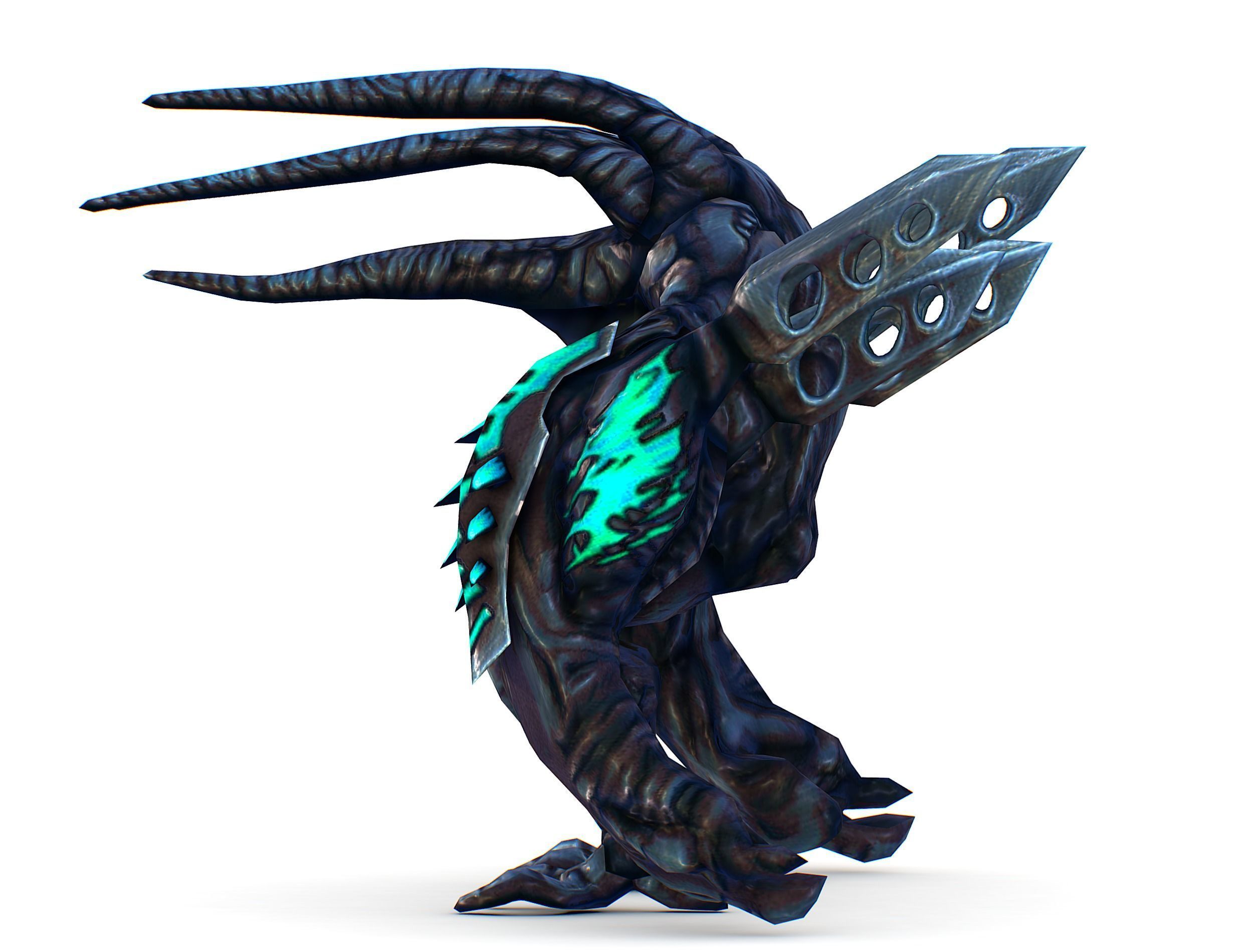 mystical monster with tentacles and big hands Low-poly 3D model_7