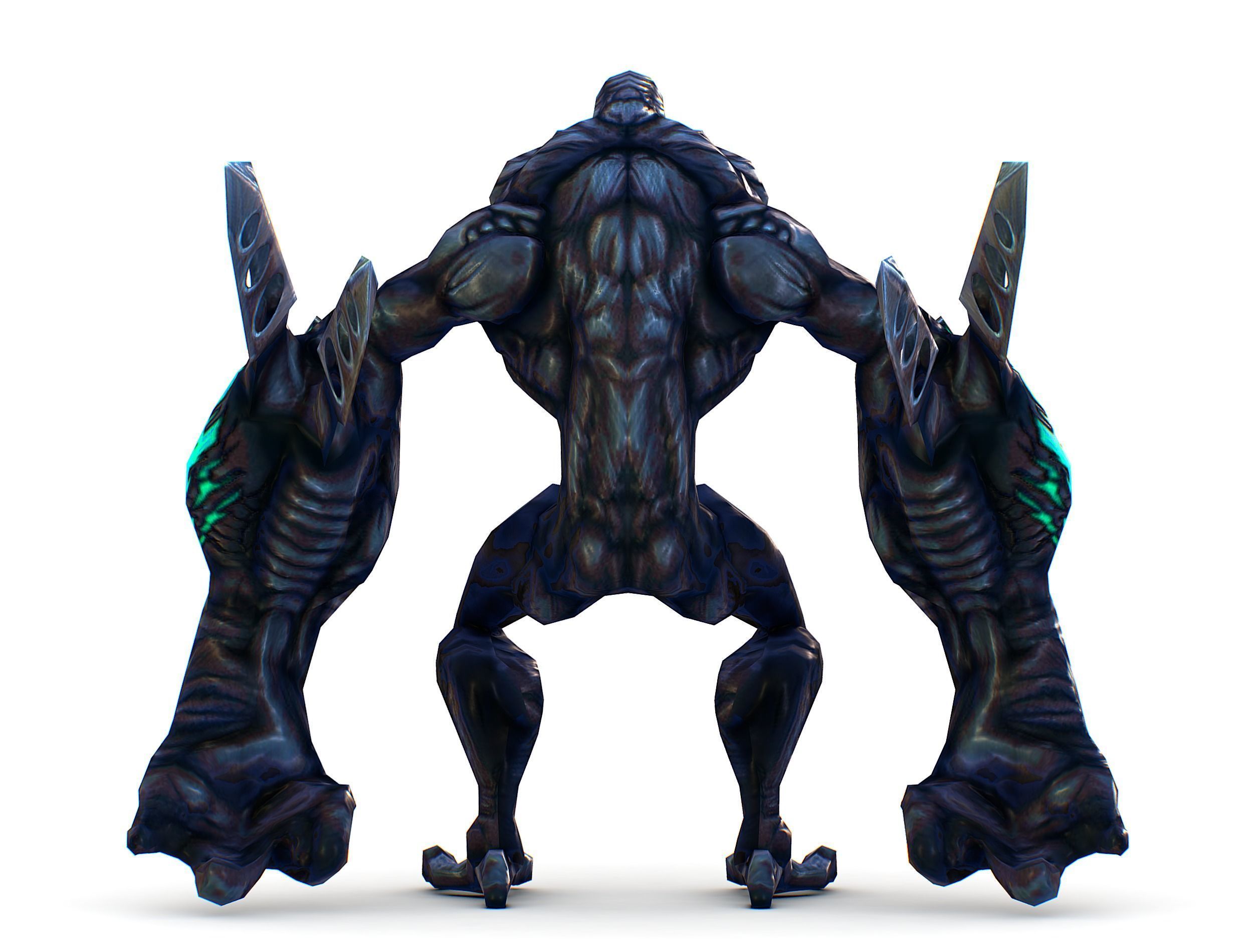 mystical monster with tentacles and big hands Low-poly 3D model_5