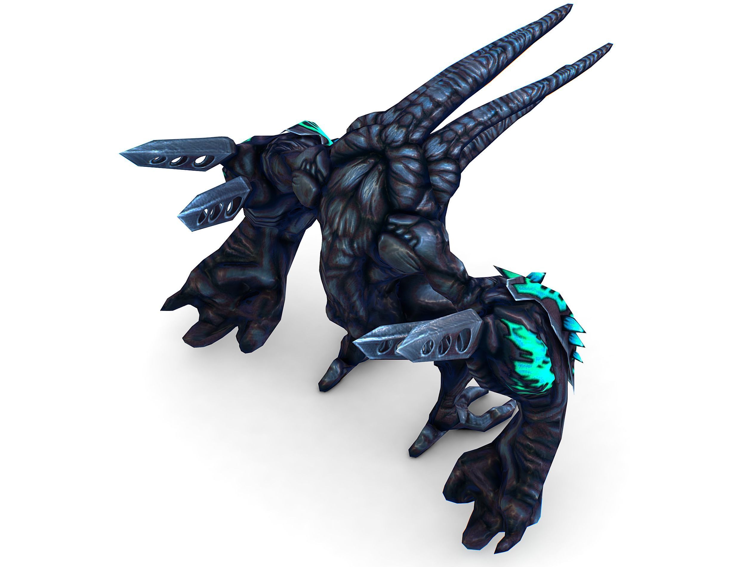 mystical monster with tentacles and big hands Low-poly 3D model_13