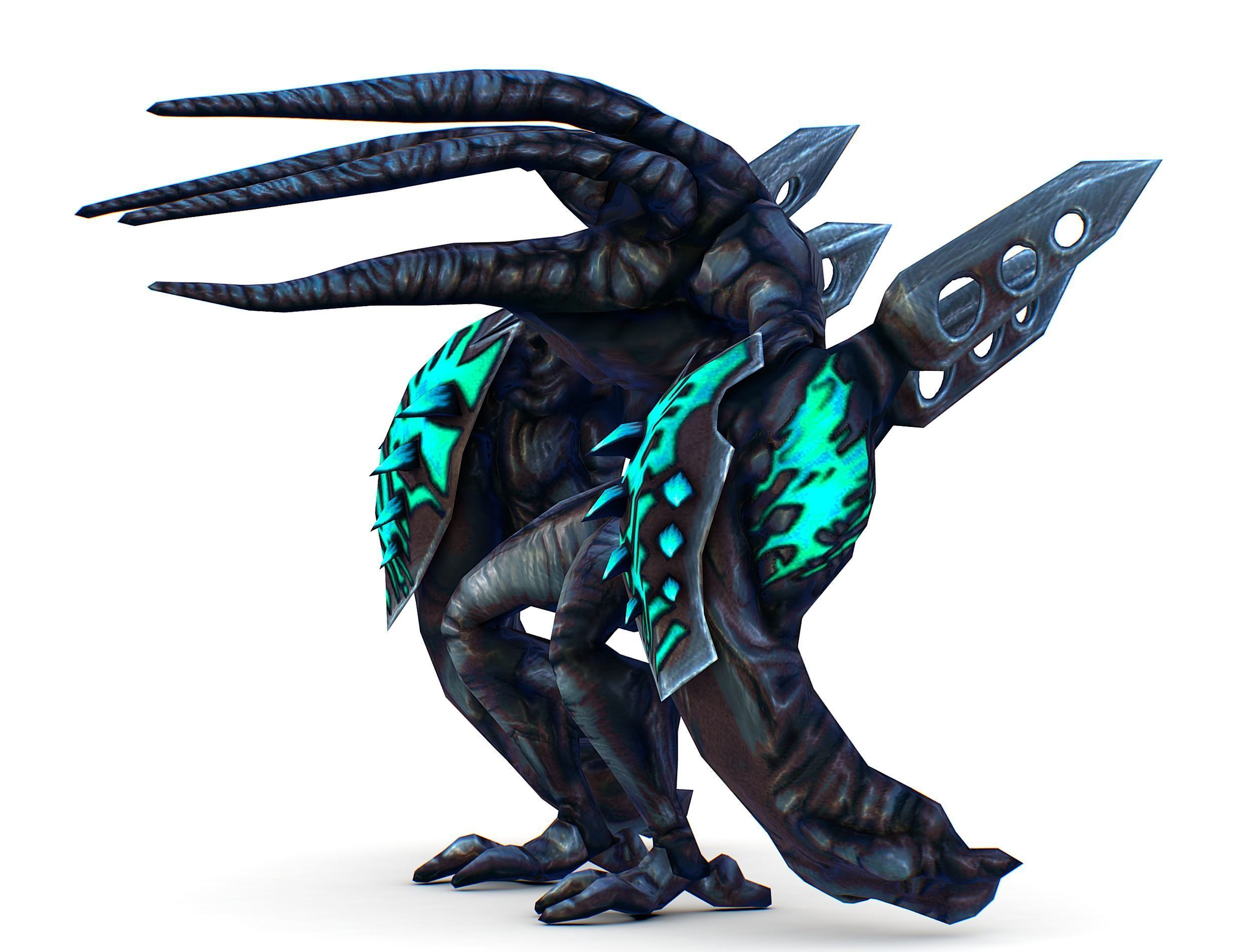 mystical monster with tentacles and big hands Low-poly 3D model_8