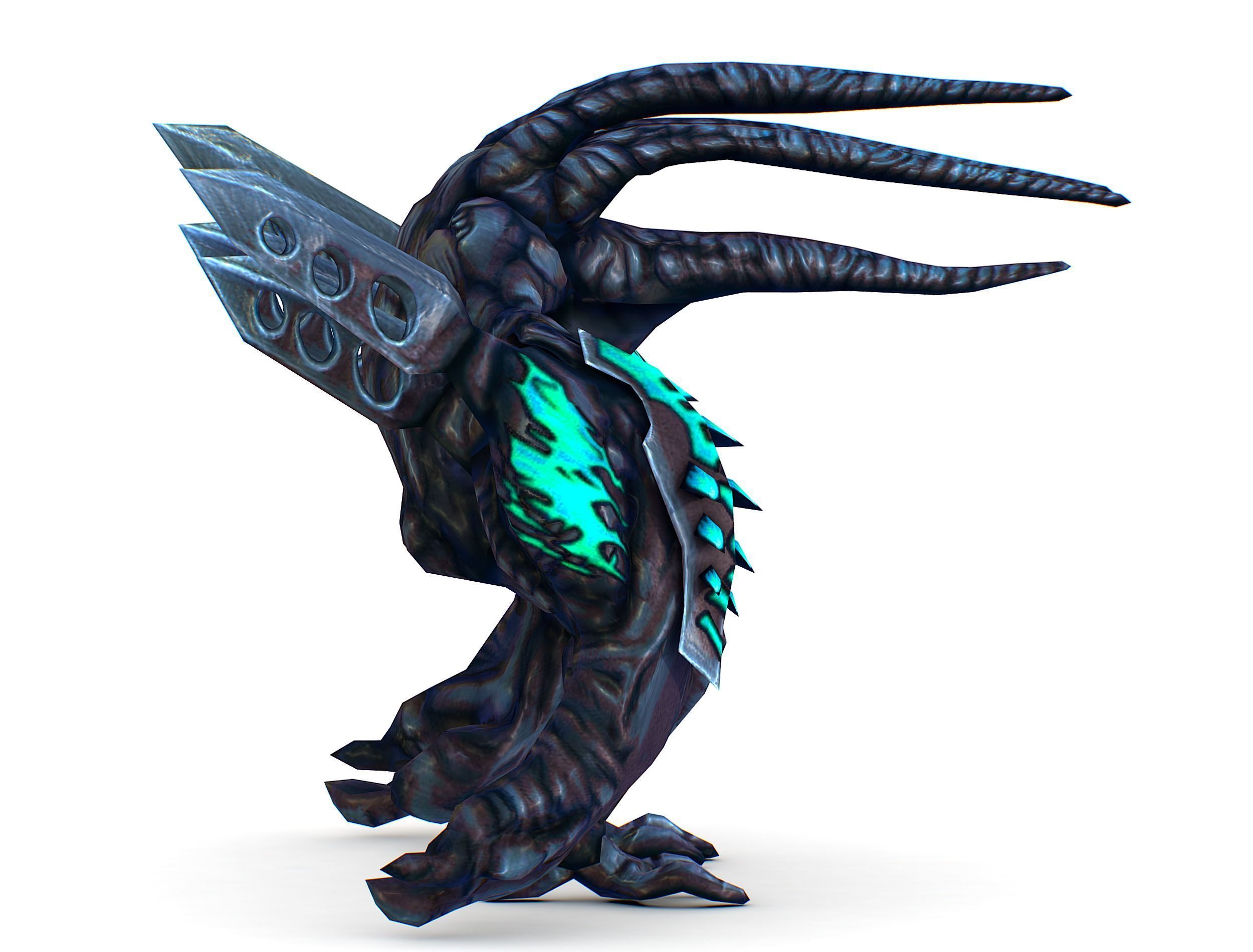 mystical monster with tentacles and big hands Low-poly 3D model_2