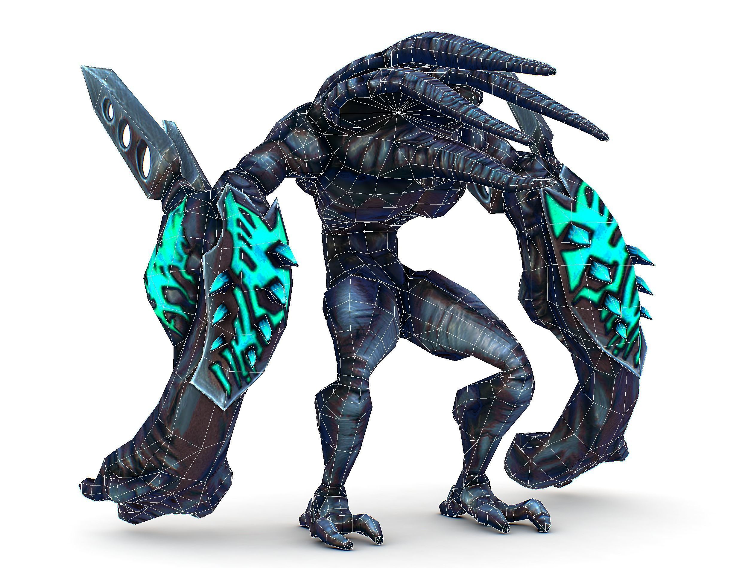 mystical monster with tentacles and big hands Low-poly 3D model_16