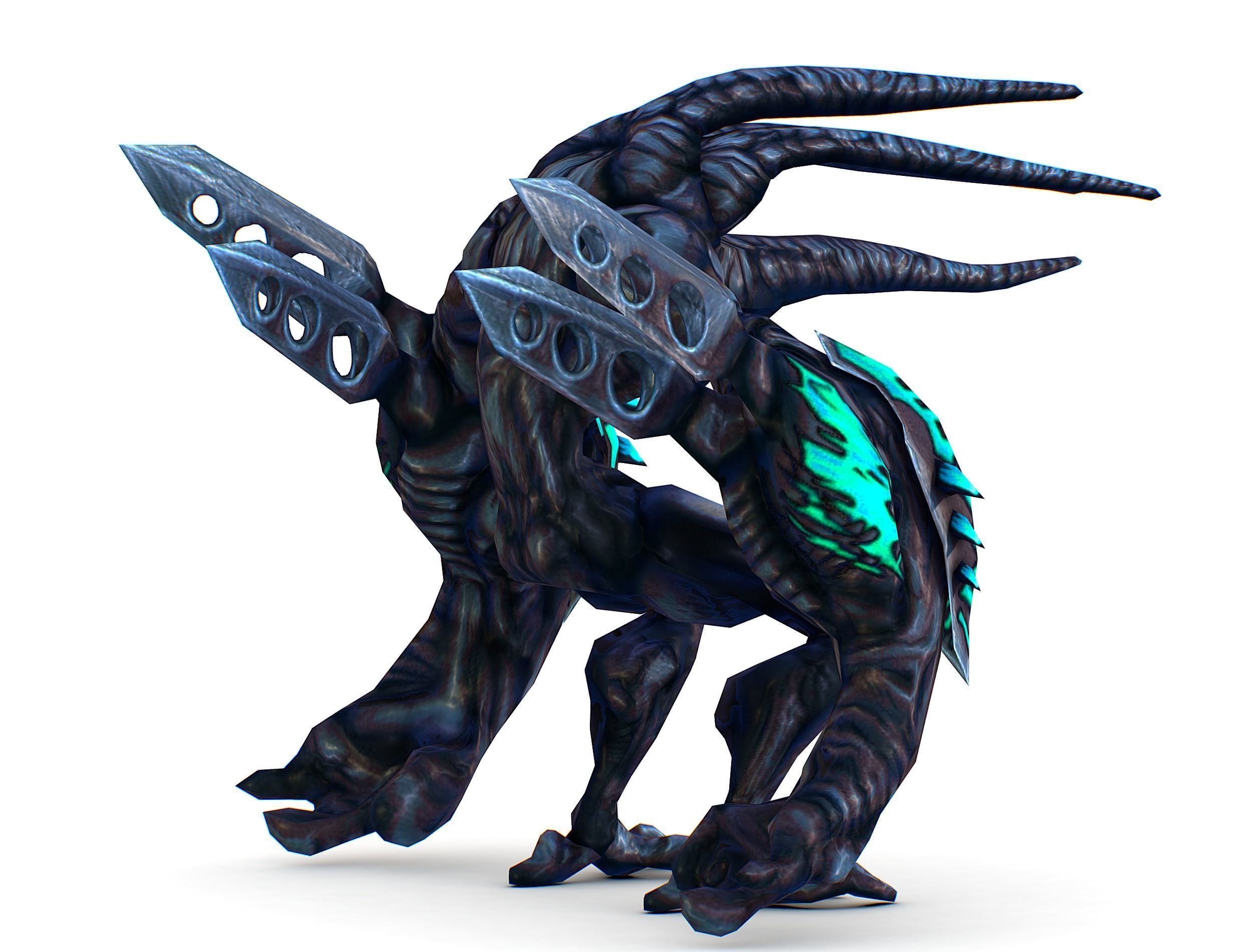 mystical monster with tentacles and big hands Low-poly 3D model_3