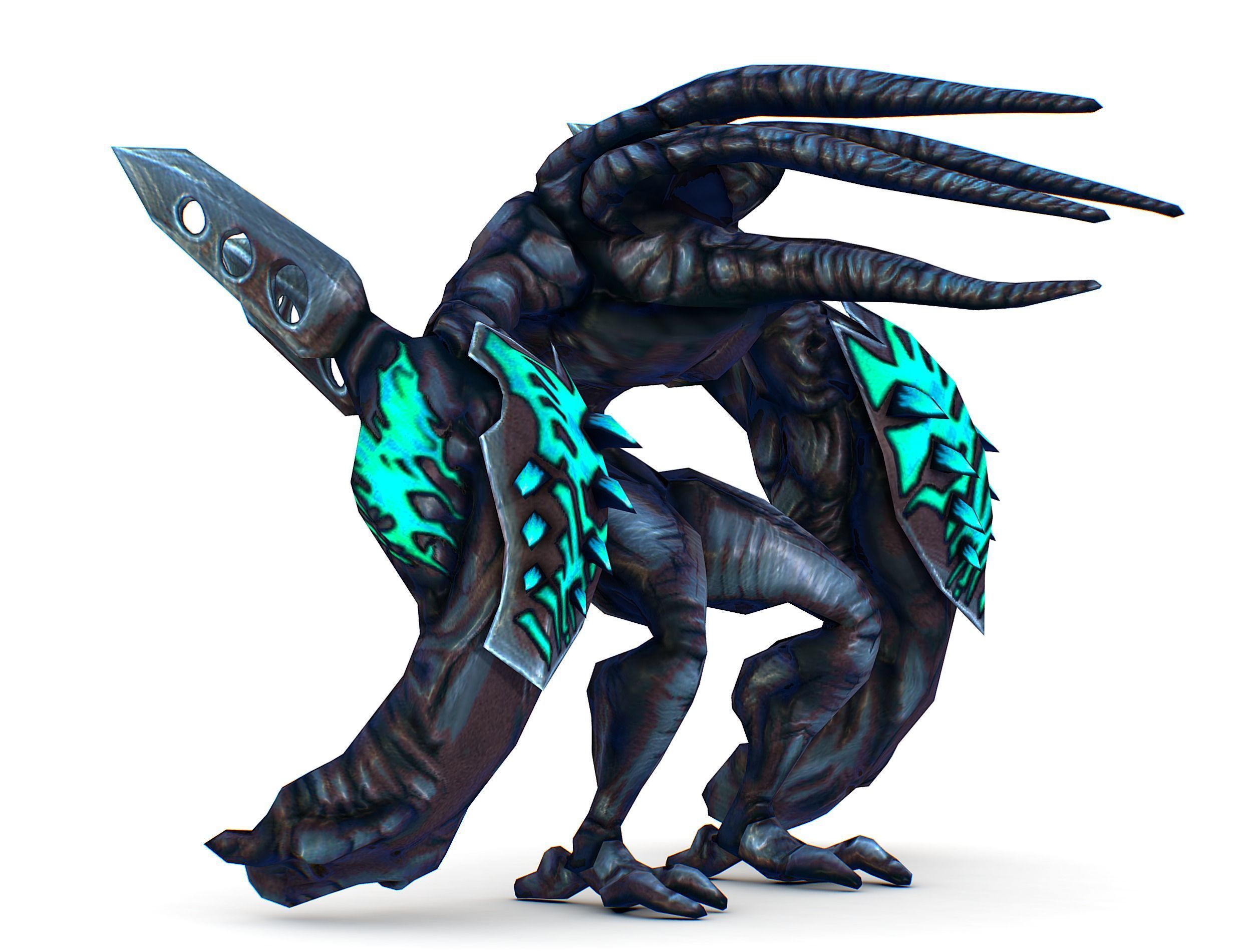 mystical monster with tentacles and big hands Low-poly 3D model_11