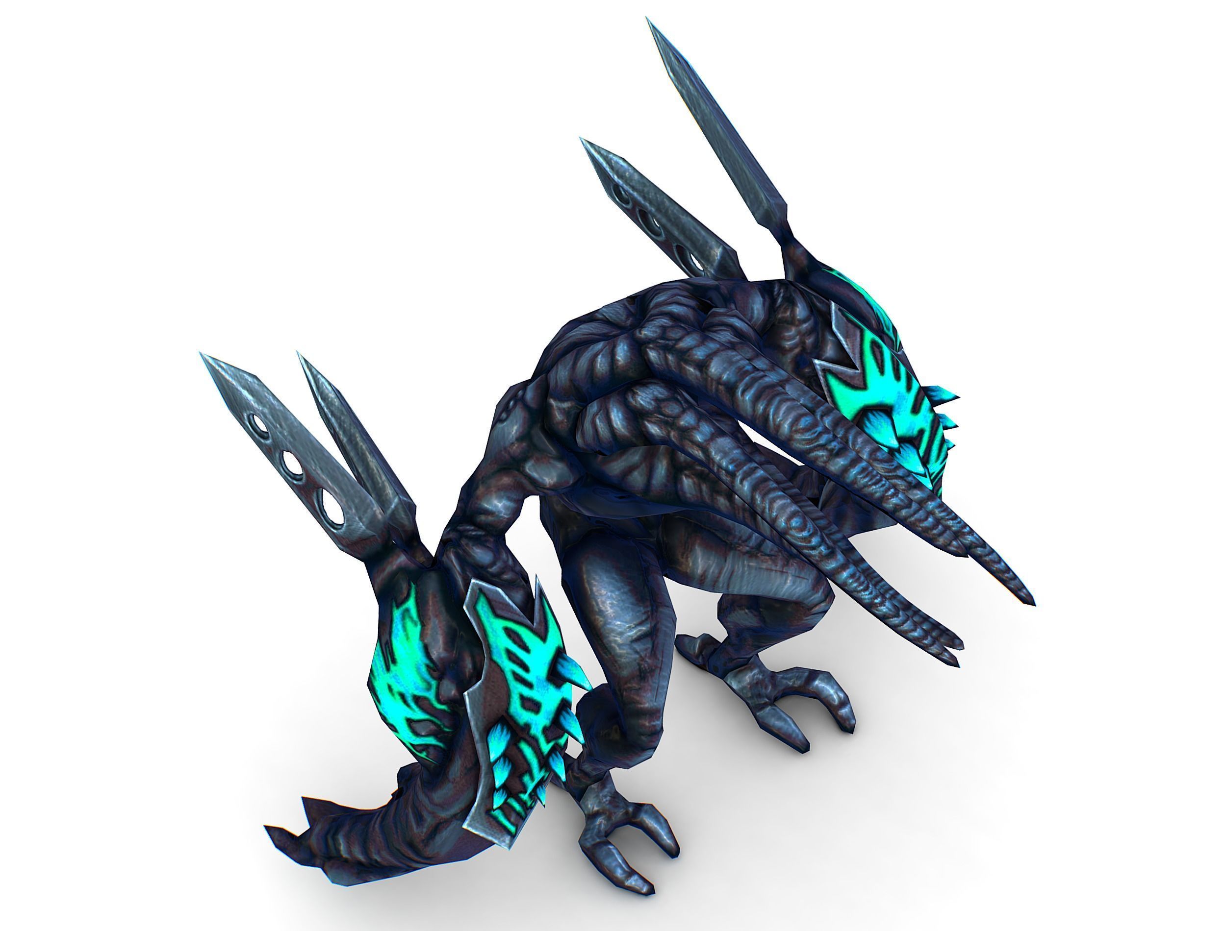 mystical monster with tentacles and big hands Low-poly 3D model_12