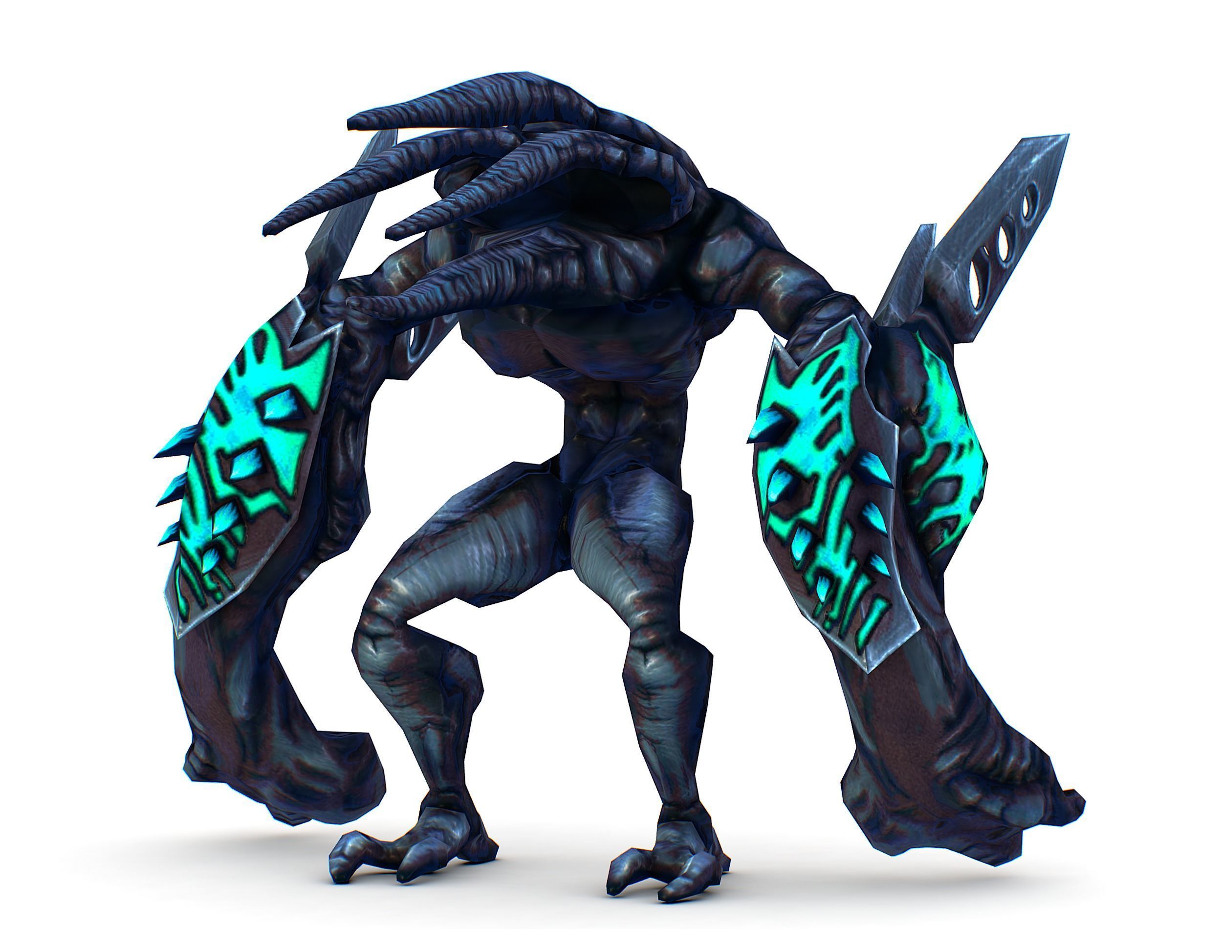 mystical monster with tentacles and big hands Low-poly 3D model_9