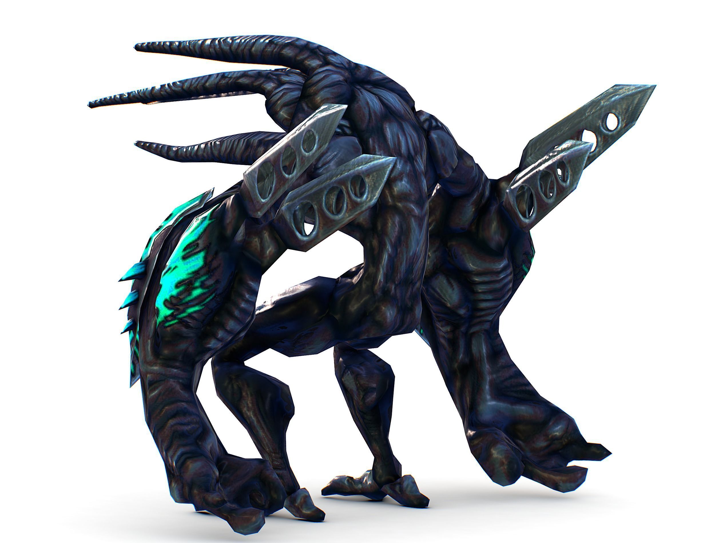 mystical monster with tentacles and big hands Low-poly 3D model_6