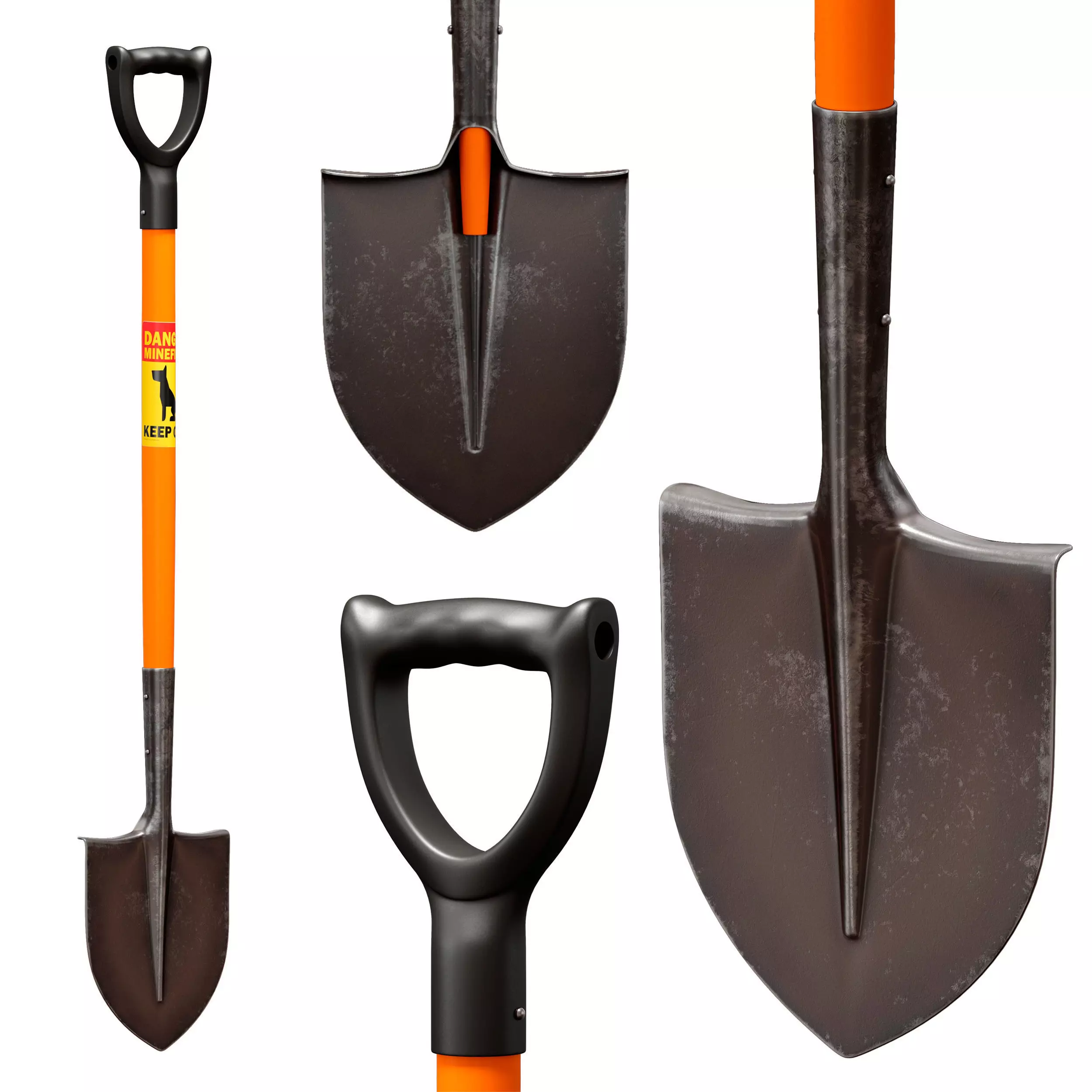 bayonet shovel Low-poly 3D model_0