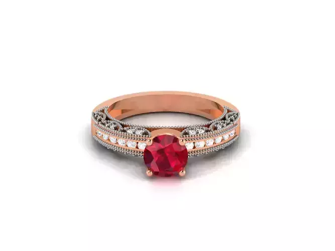 Women solitaire ring 3dm render detail 