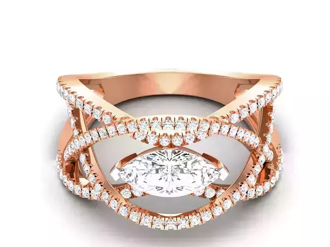 Women Diamond Ring 3dm render details