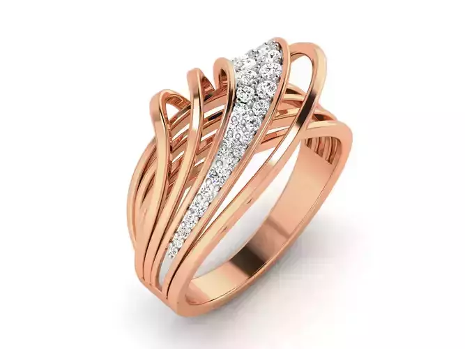 Women Diamond Ring 3dm render details