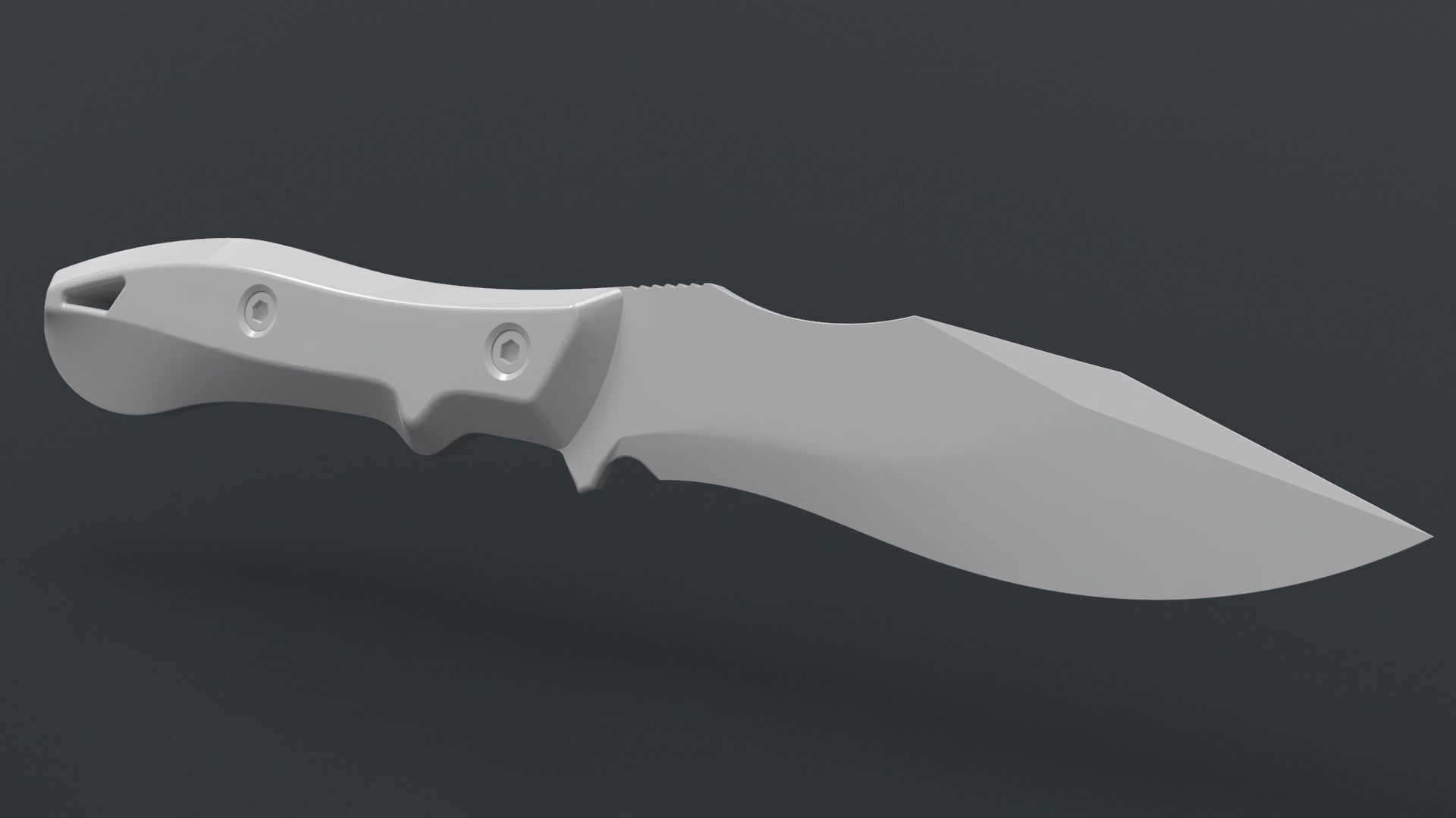 Hunting and combat modern knife 3D model_10