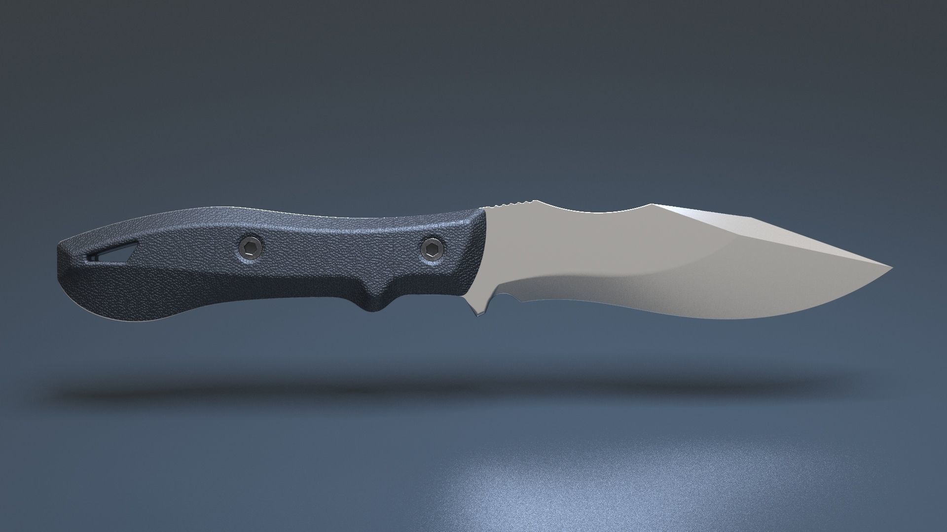 Hunting and combat modern knife 3D model_3