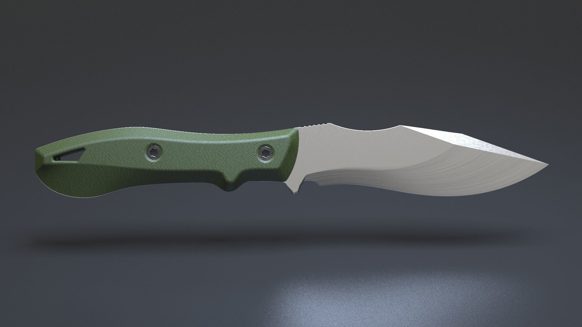 Hunting and combat modern knife 3D model_9