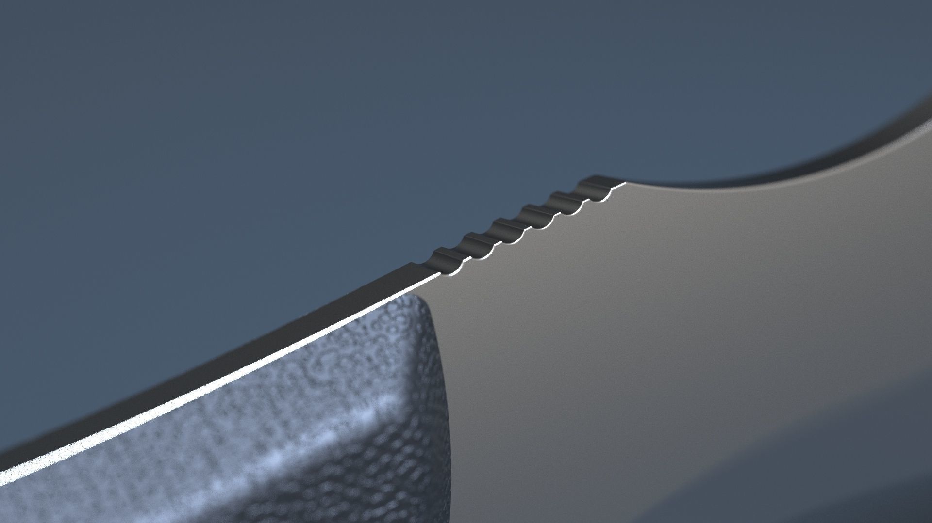 Hunting and combat modern knife 3D model_6