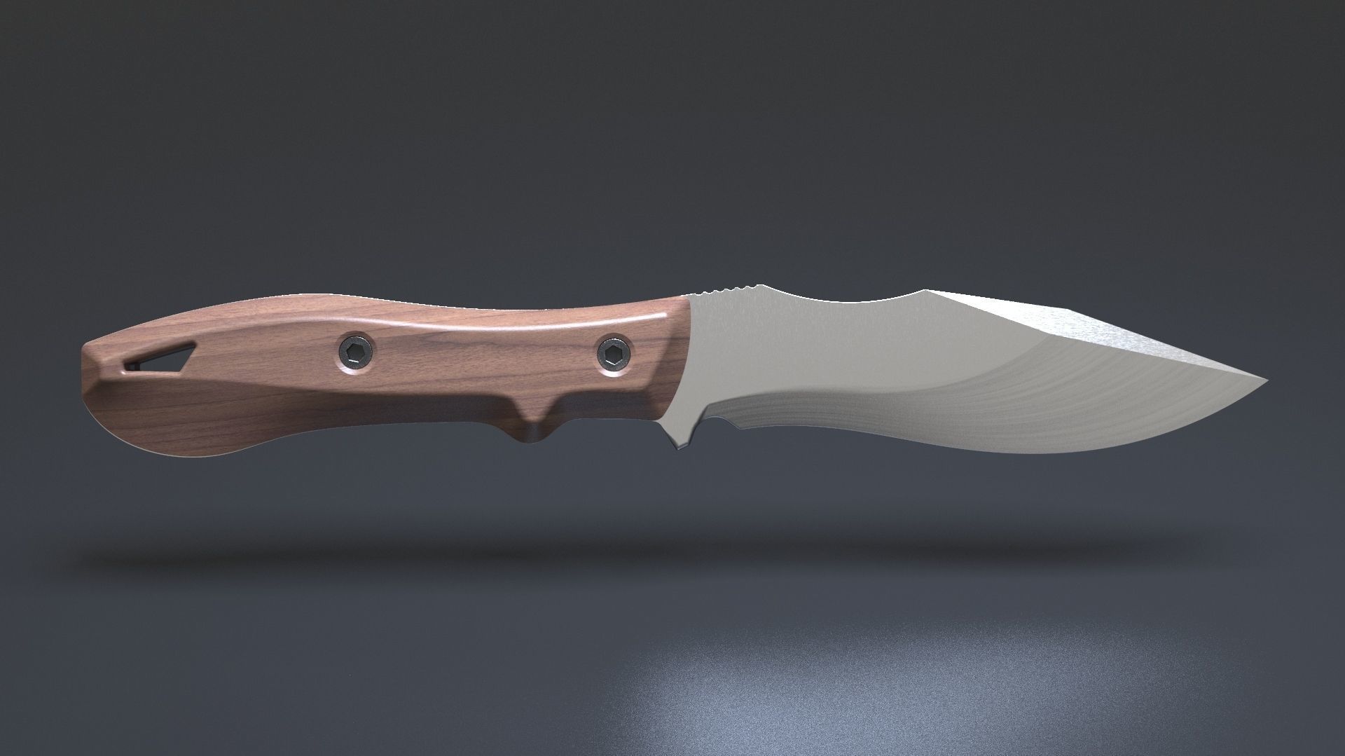 Hunting and combat modern knife 3D model_8