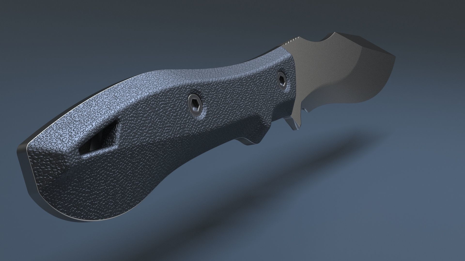 Hunting and combat modern knife 3D model_2