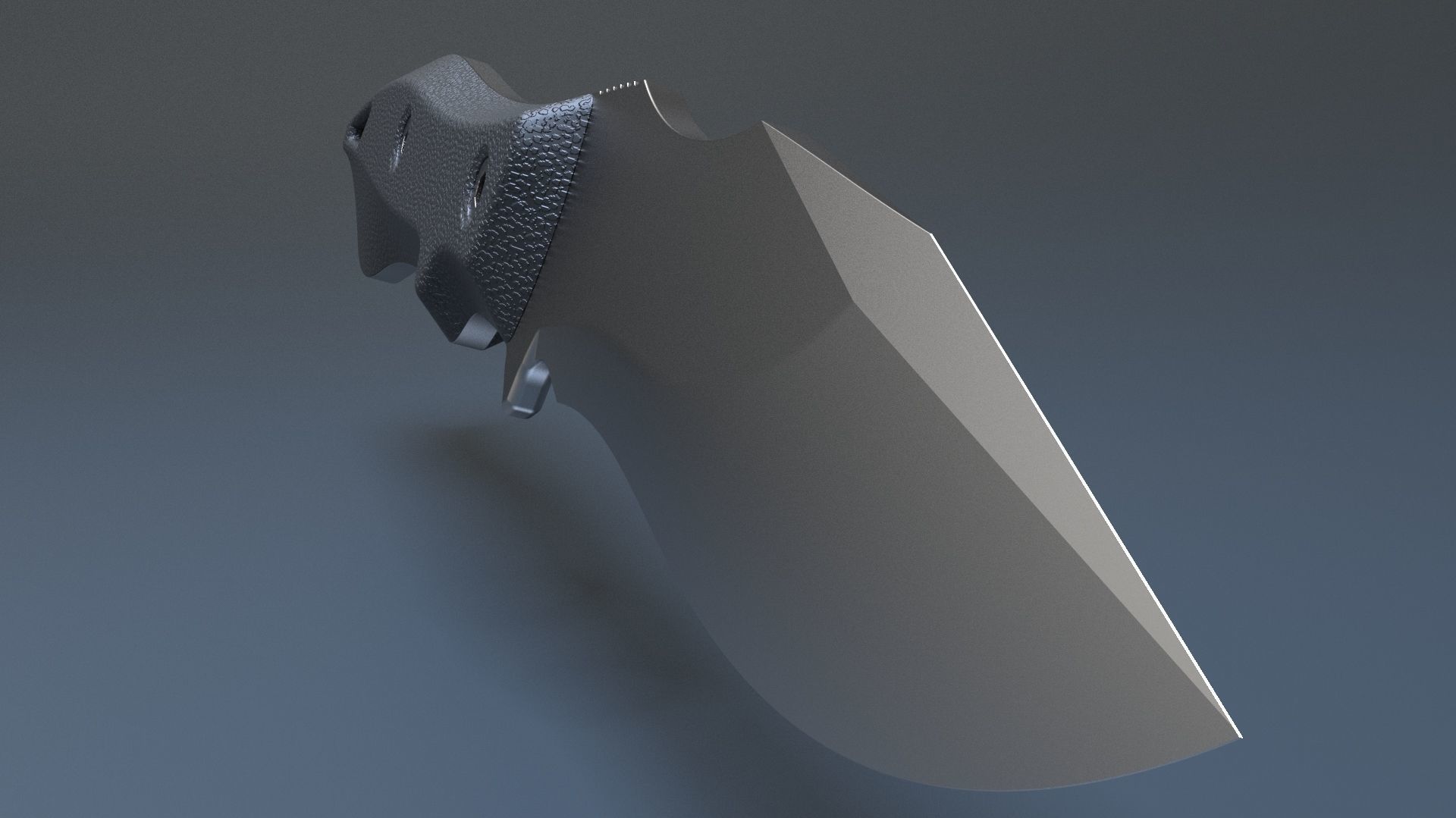 Hunting and combat modern knife 3D model_7