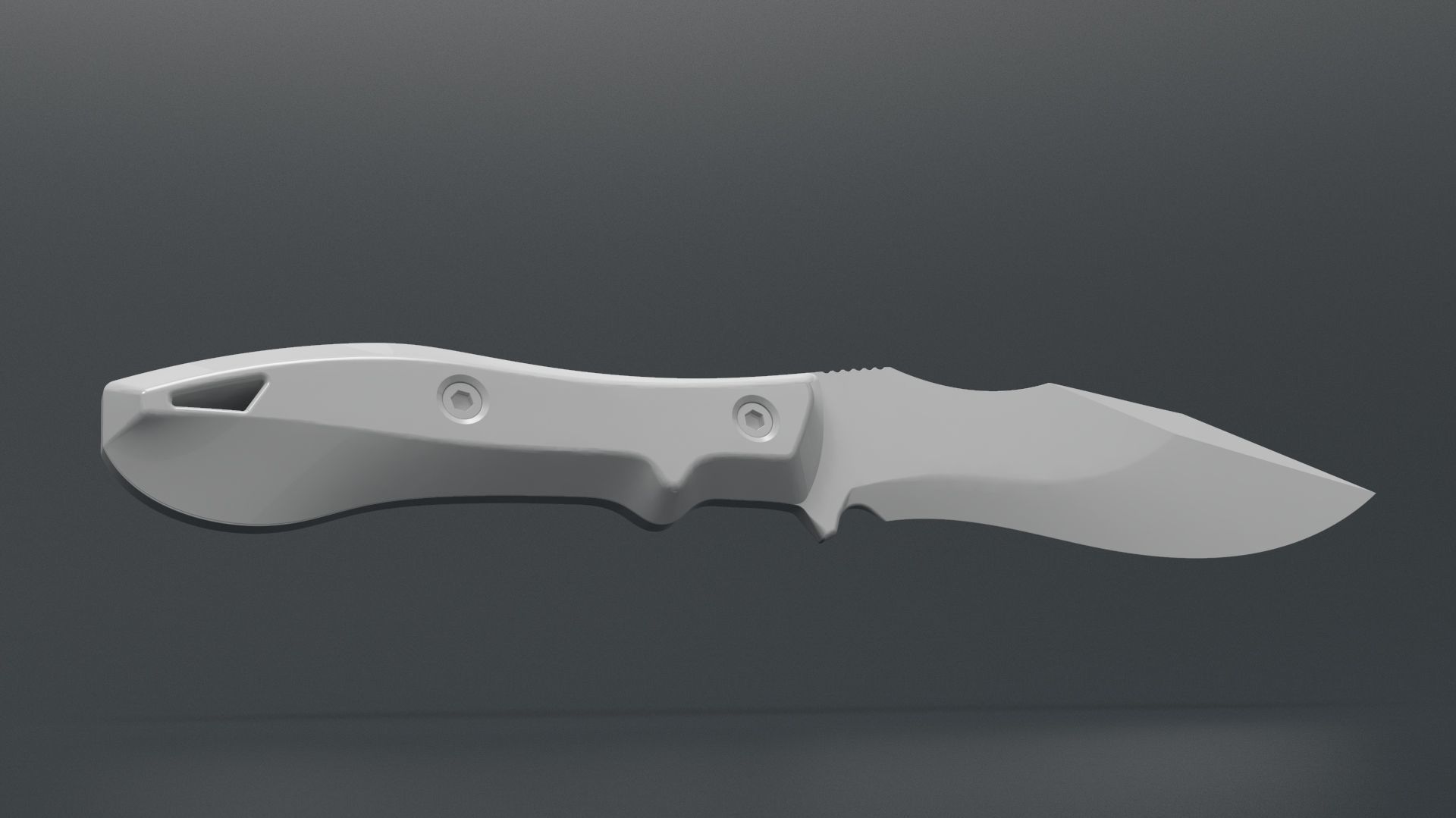 Hunting and combat modern knife 3D model_11