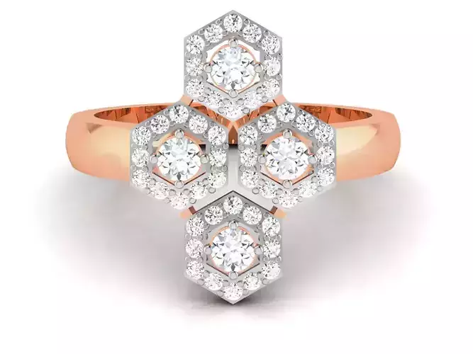 Women Cocktail Ring 3dm render details