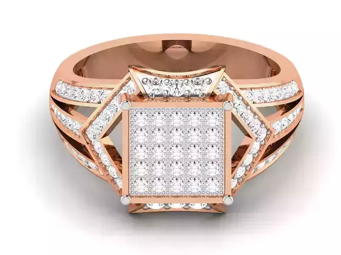 Gents Diamond Ring 3dm render details