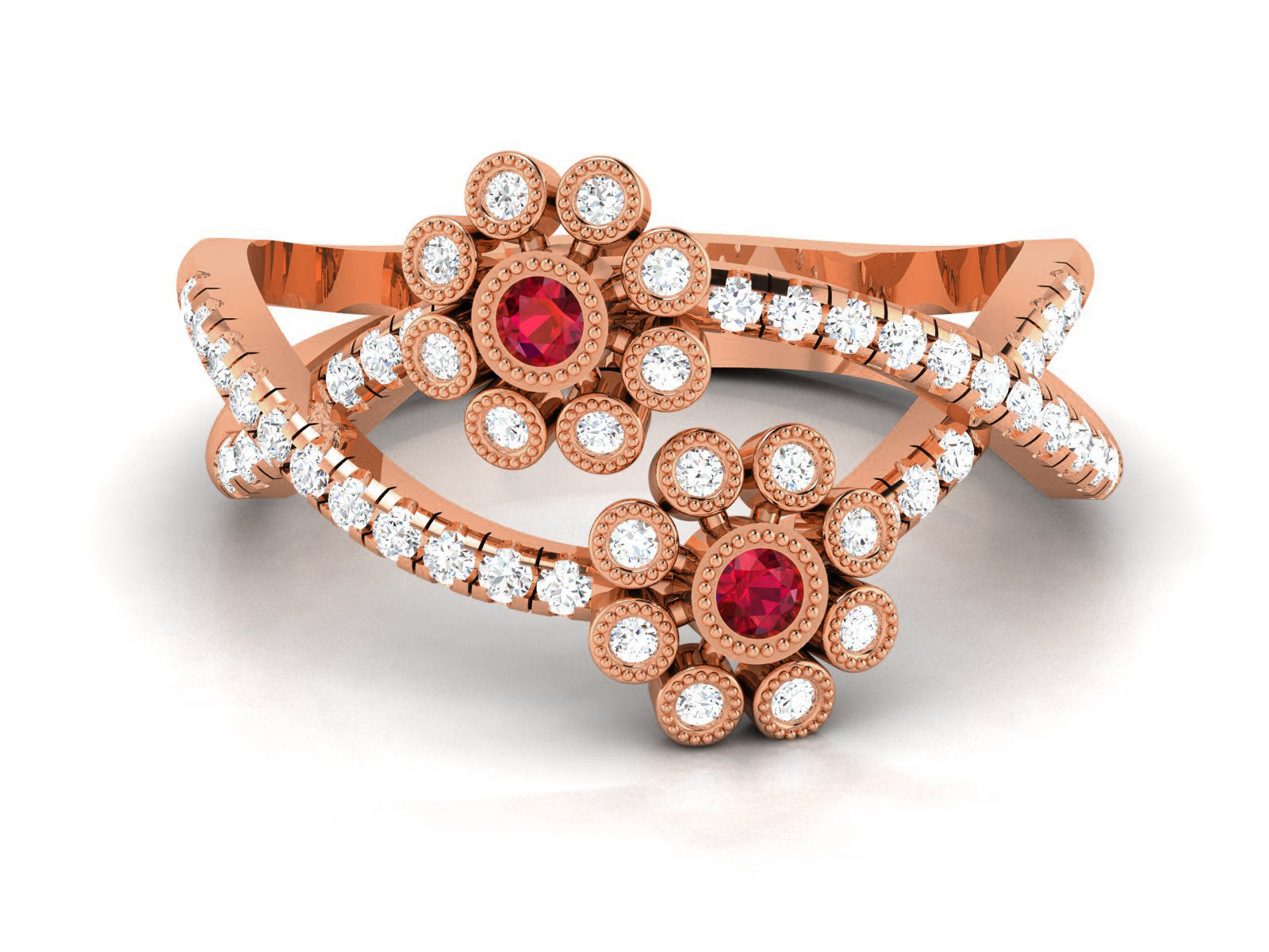 Women Diamond Ring 3dm render details 3D print model_3