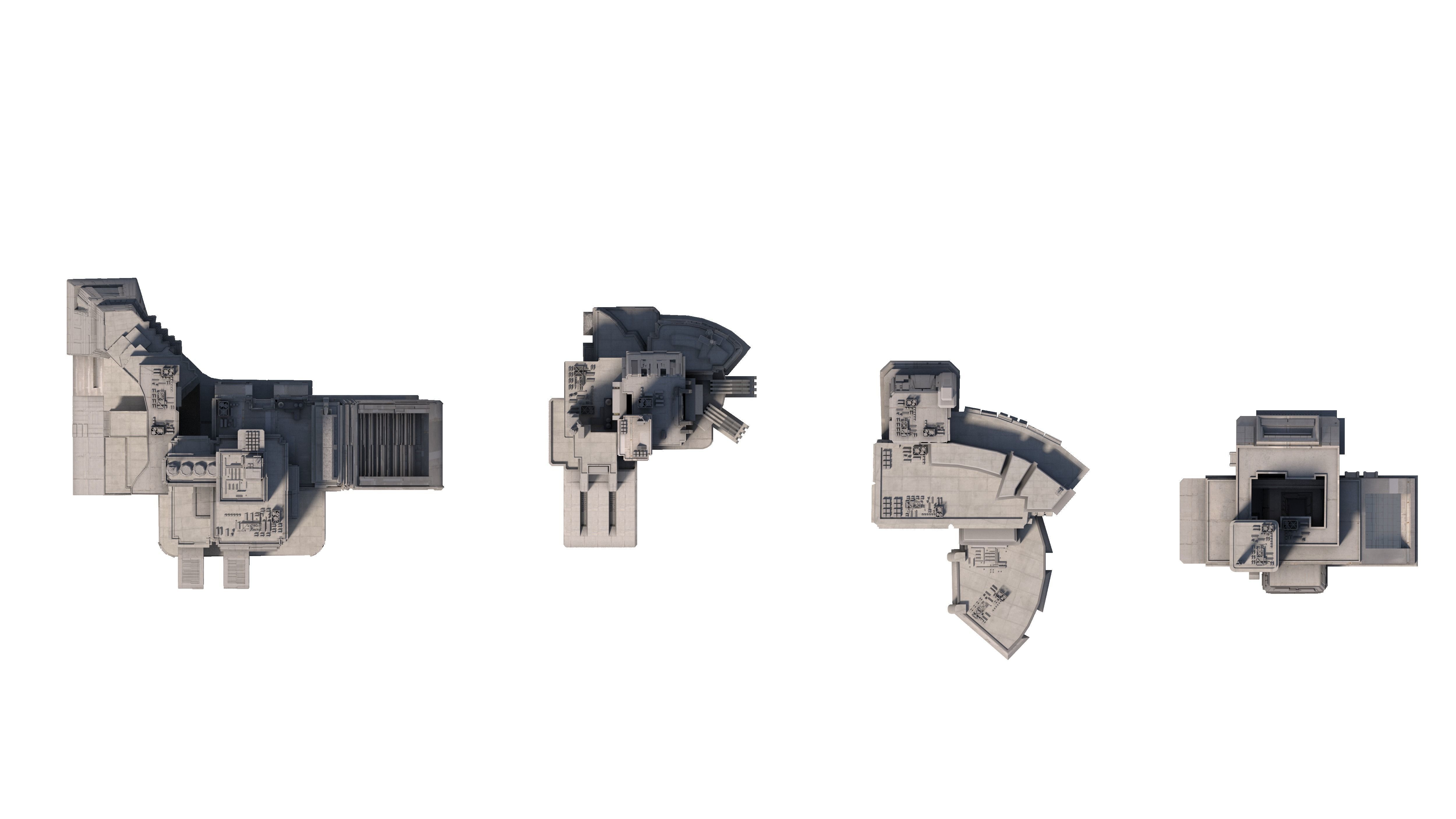 Brutalist Sci Fi Skyscrapers Kit 3D model_13