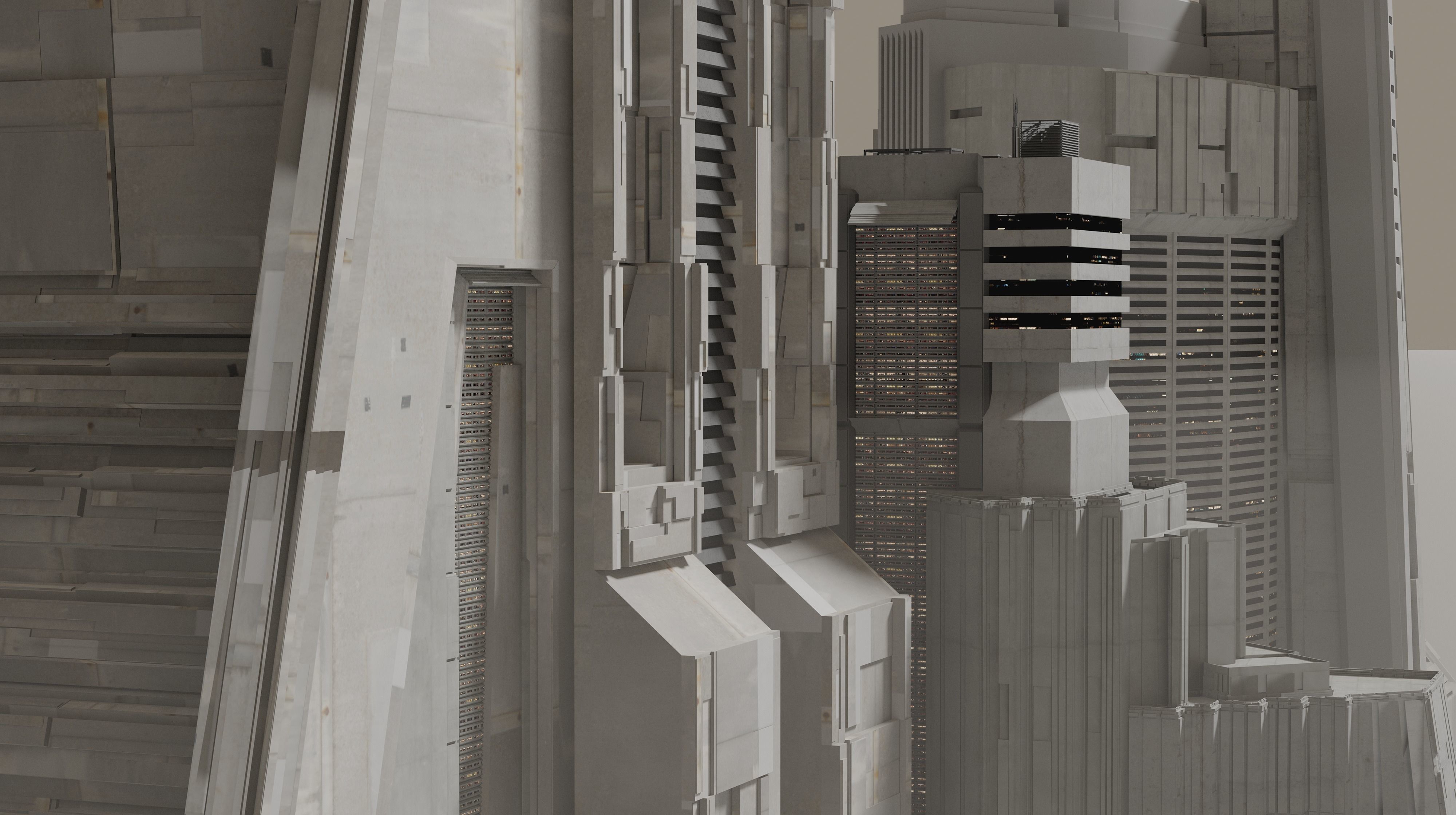 Brutalist Sci Fi Skyscrapers Kit 3D model_16