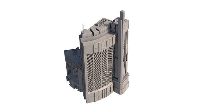 Brutalist Sci Fi Skyscrapers Kit 3D model 6
