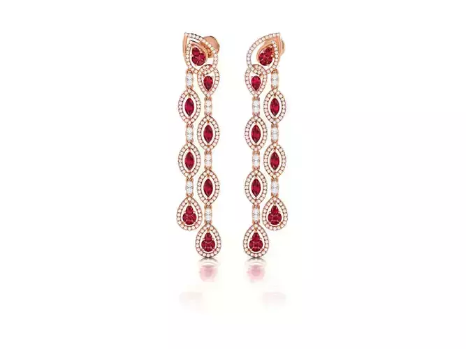Women long earrings 3dm render detail