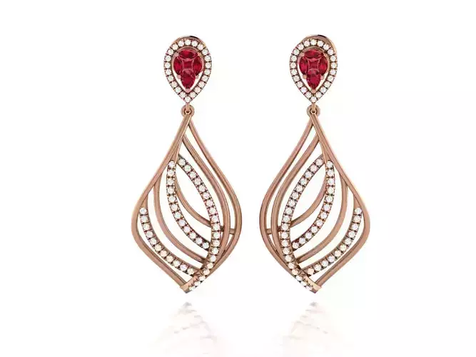 Women long earrings 3dm render detail