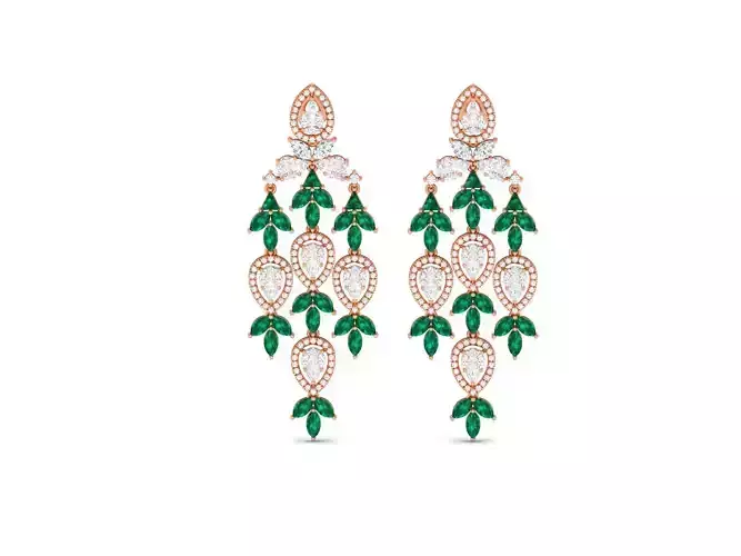 Women long earrings 3dm render detail
