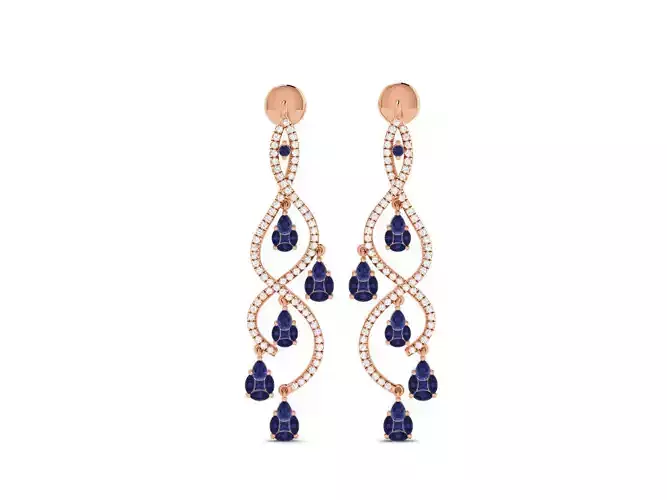 Women long earrings 3dm render detail
