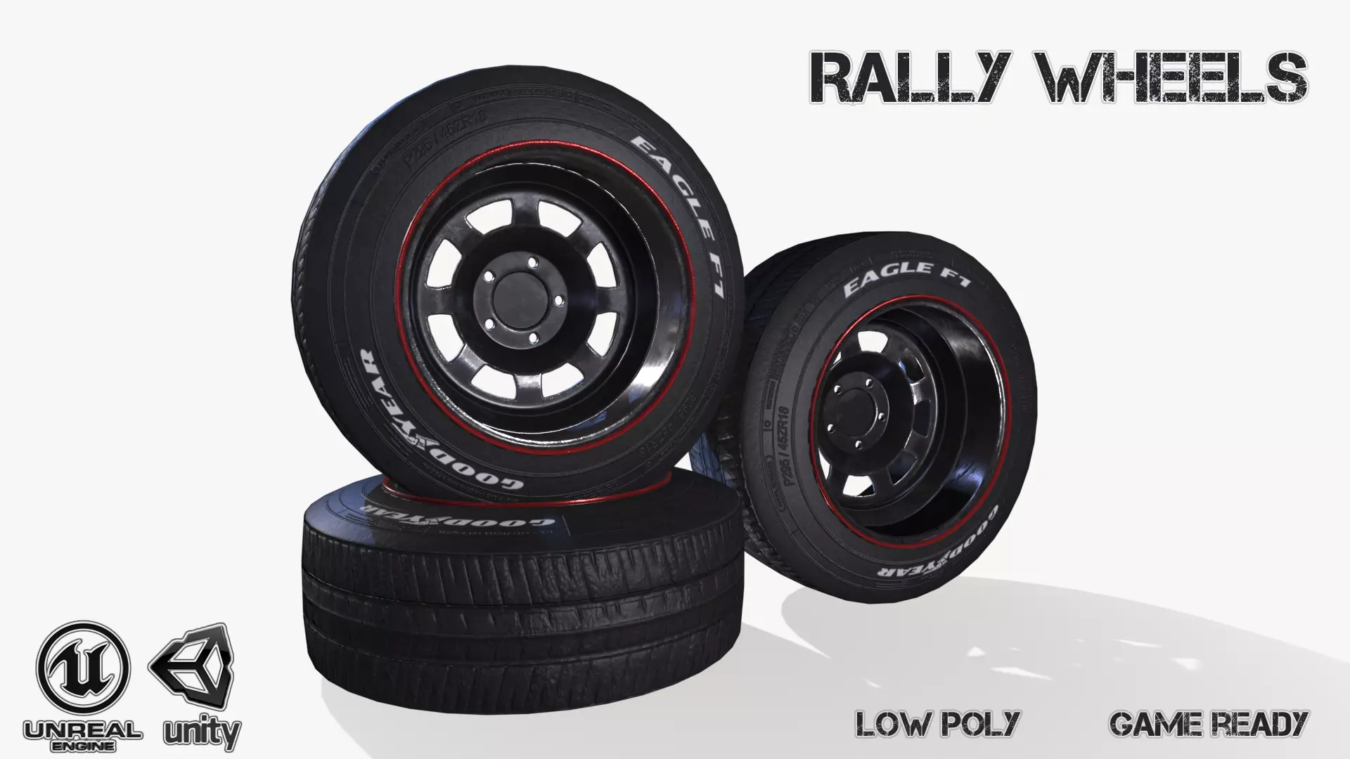 Rally wheel Eagle F1 Low-poly 3D model