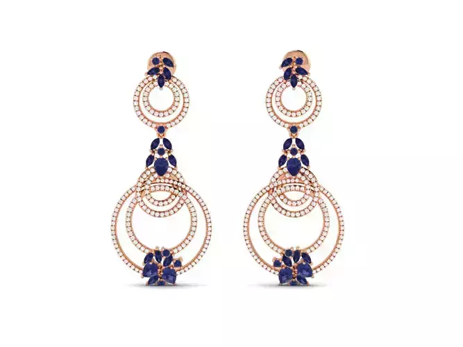 Women drop earrings 3dm render detail