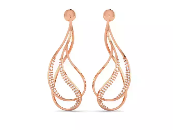 Women long earrings 3dm render detail