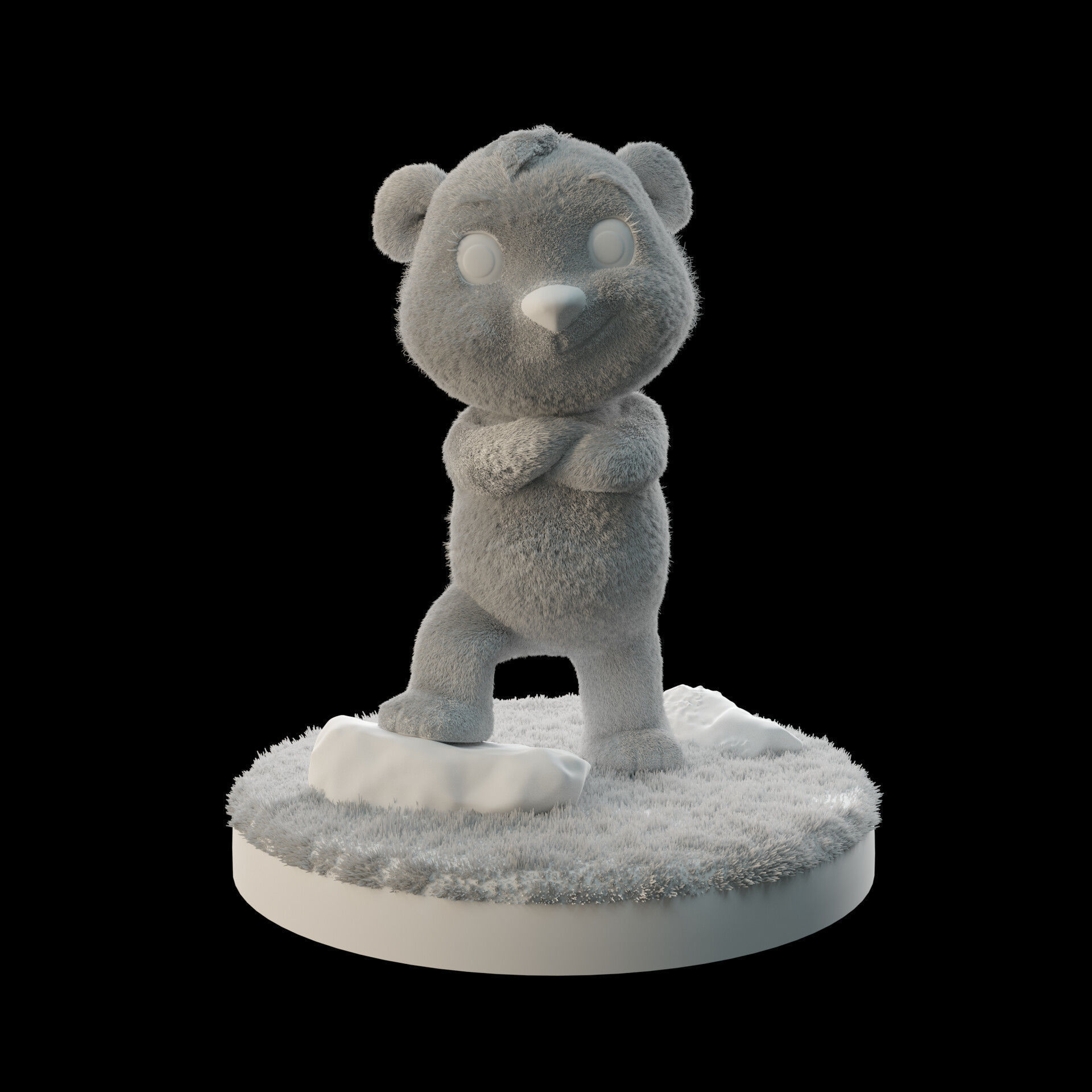 3D cartoon Bear 3D model_3