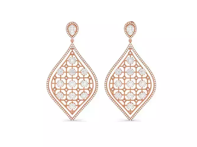 Women drop earrings 3dm render detail