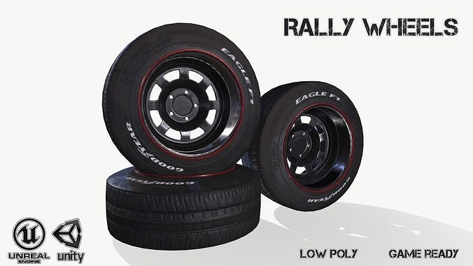 Rally wheel Eagle F1 Low-poly 3D model