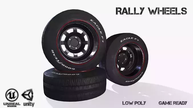 Rally wheel Eagle F1 Low-poly 3D model