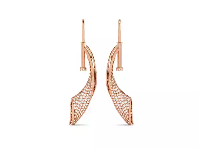 Women drop earrings 3dm render detail