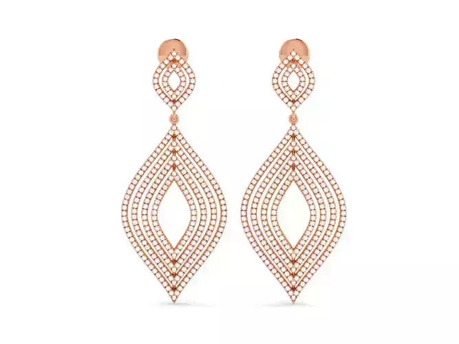 Women drop earrings 3dm render detail