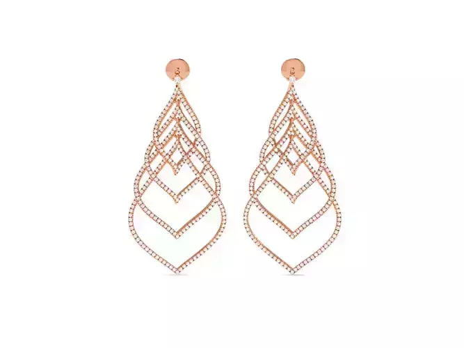 Women long earrings 3dm render detail