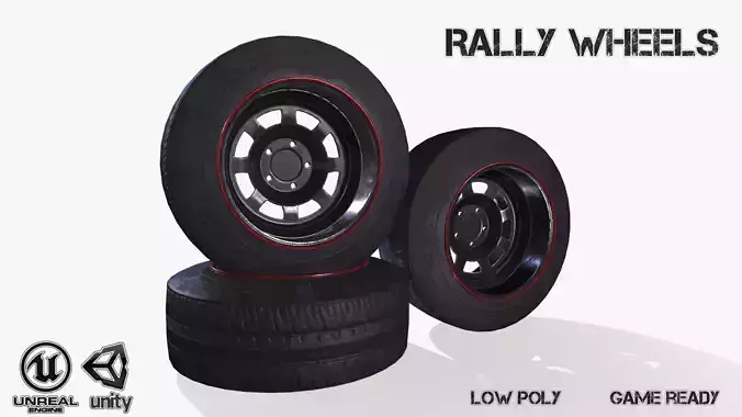 Rally wheel Eagle F1 Low-poly 3D model